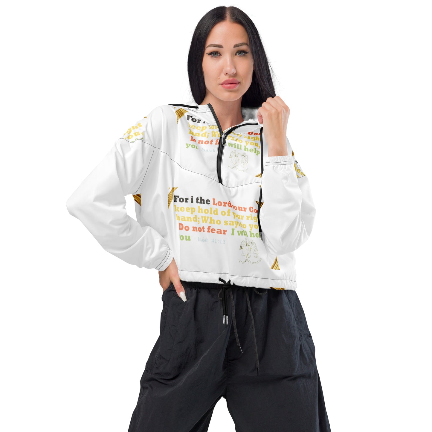 "Do Not Fear" Women’s cropped windbreaker